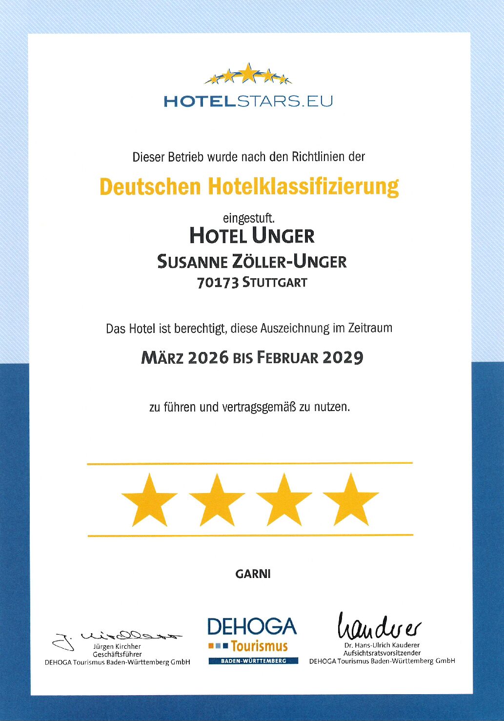 Deutschen Hotelklassifizierung!